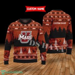 Massachusetts Minutemen Custom Name Merry Xmas Sweater For Massachusetts Minutemen Fans Sweater Product Photo 1
