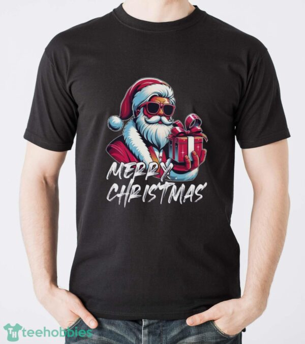 Merry Christmas Sweatshirt, Cool Santa with Sunglasses Hoodie Shirt - Men T-Shirt
