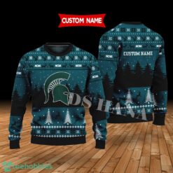 Michigan State Spartans Custom Name Merry Xmas Sweater For Michigan State Spartans Fans Sweater Product Photo 1