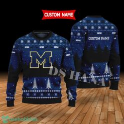 Michigan Wolverines Custom Name Merry Xmas Sweater For Michigan Wolverines Fans Sweater Product Photo 1