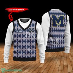 Michigan Wolverines Custom Name New Style Sweater Ghile Style 3D Print Christmas Sweater Product Photo 1