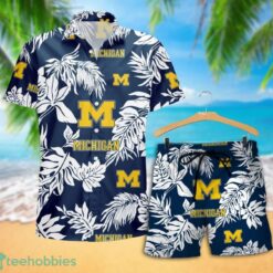 Michigan Wolverines Tropical Pattern Combo Hawaii Shirt and Shorts For Fans Product Photo 2