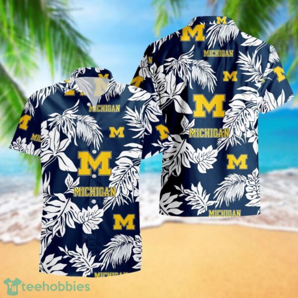 Michigan Wolverines Tropical Pattern Combo Hawaii Shirt and Shorts For Fans Product Photo 3