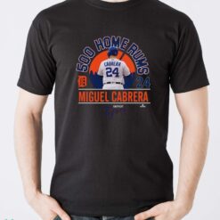 Miguel Cabrera Detroit Tigers 500 Home Runs Baseball T-Shirt - Men T-Shirt