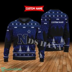 Navy Midshipmen Custom Name Merry Xmas Sweater For Navy Midshipmen Fans Sweater Product Photo 1