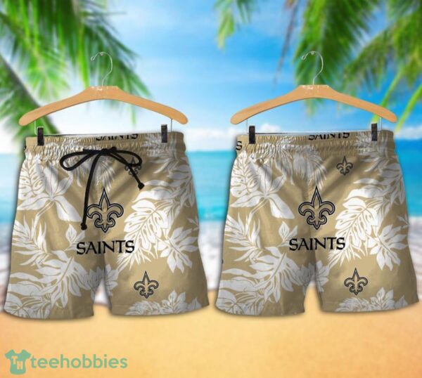 New Orleans Saints Tropical Pattern Combo Hawaii Shirt and Shorts For Fans Product Photo 1