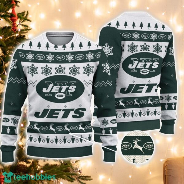 New York Jets Logo Ugly Christmas Sweater 3D Printed Unisex Sweater For Men And Women Product Photo 1