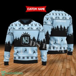 NJ NY Gotham FC Custom Name Merry Xmas Sweater For Soccer Sport Team's Fans Sweater Product Photo 1