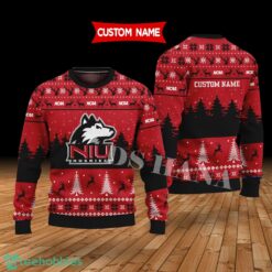 Northern Illinois Huskies Custom Name Merry Xmas Sweater For Northern Illinois Huskies Fans Sweater Product Photo 1
