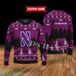 Northwestern Wildcats Custom Name Merry Xmas Sweater For Northwestern Wildcats Fans Sweater Product Photo 1
