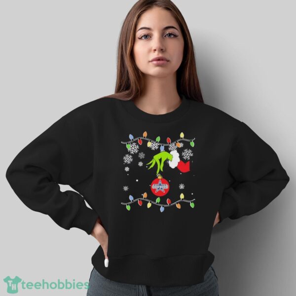 Official Grinch Hand Holding Ornament Dallas Cowboys Christmas Light Shirt - Sweatshirt