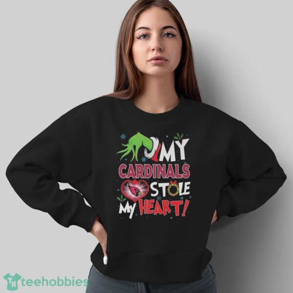 Official Grinch Hand My Arizona Cardinals Stole My Heart Football 2024 Shirt - Sweatshirt
