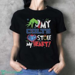 Official Grinch Hand My Indianapolis Colts Stole My Heart Football 2024 Shirt - Ladies T-Shirt