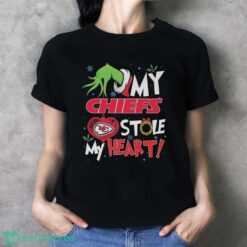 Official Grinch Hand My Kansas City Chiefs Stole My Heart Football 2024 Shirt - Ladies T-Shirt