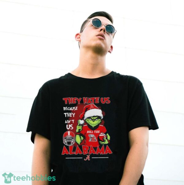 Official They Hate Us Because Ain’t Us Alabama Crimson Tide The Grinch Christmas Shirt - G500 Gildan T-Shirt