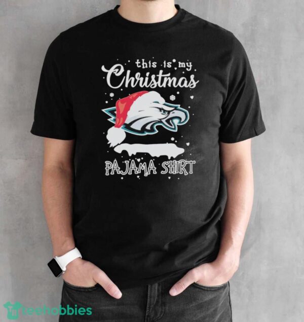 Official This Is My Christmas Pajama Shirt Philadelphia Eagles Logo Shirt - Black Unisex T-Shirt