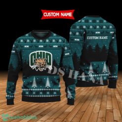 Ohio Bobcats Custom Name Merry Xmas Sweater For Ohio Bobcats Fans Sweater Product Photo 1