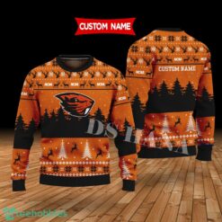 Oregon State Beavers Custom Name Merry Xmas Sweater For Oregon State Beavers Fans Sweater Product Photo 1