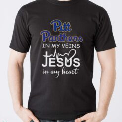 Pittsburgh Panthers In My Veins Jesus In My Heart T-Shirt Hoodie Sweatshirt - Men T-Shirt