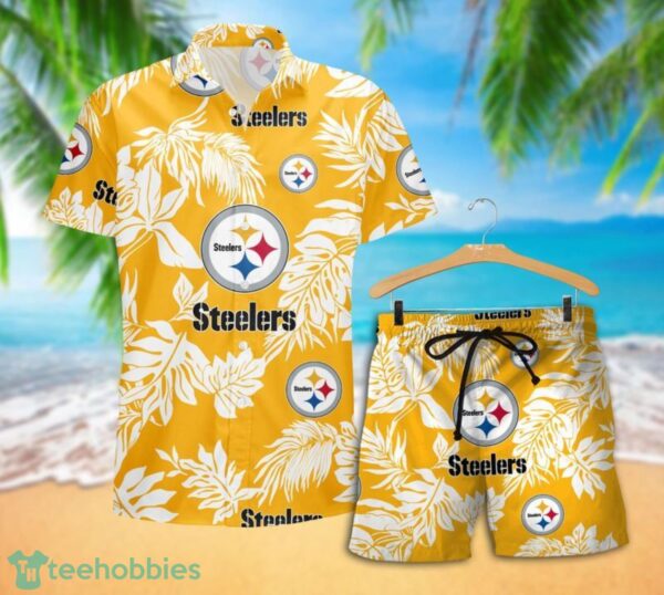 Pittsburgh Steelers Tropical Pattern Combo Hawaii Shirt and Shorts For Fans Product Photo 2