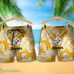 Pittsburgh Steelers Tropical Pattern Combo Hawaii Shirt and Shorts For Fans Product Photo 1