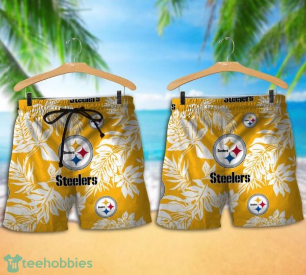 Pittsburgh Steelers Tropical Pattern Combo Hawaii Shirt and Shorts For Fans Product Photo 1