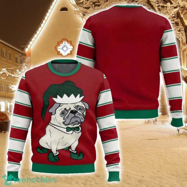 Pug Elf Christmas Ugly Christmas Sweater Christmas Gift For Family Holiday Gift Product Photo 1