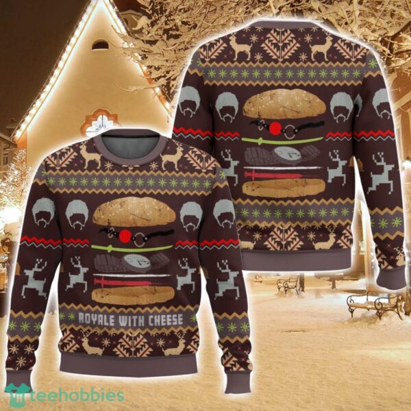 Pulp Fiction, Royale With Cheese Christmas Ugly Christmas Sweater For Men And Women Christmas Holiday Gift Family Gift Product Photo 1
