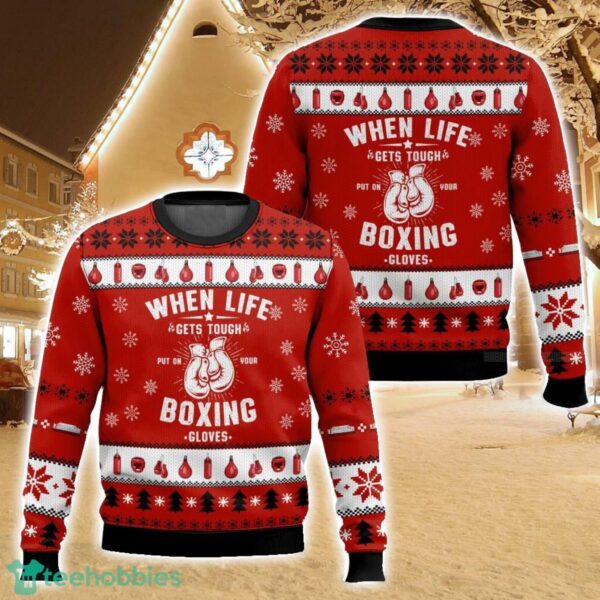 Put on Boxing Gloves Ugly Christmas Sweater For Men And Women Christmas Holiday Gift Family Gift Product Photo 1