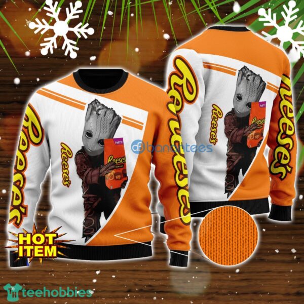 Reese's And Baby Groot 3D Ugly Christmas Sweater For Men And Women Christmas Gift Product Photo 1