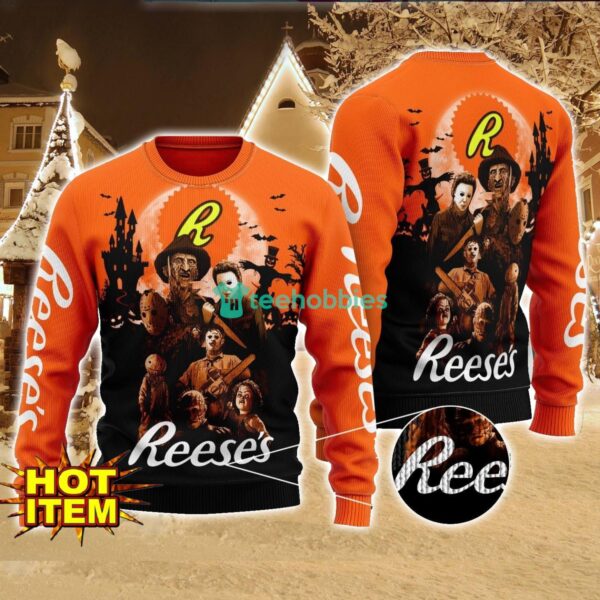 Reese's Horror Halloween Night All Over Print Sweater Halloween Sweater Gift Ideas Product Photo 1