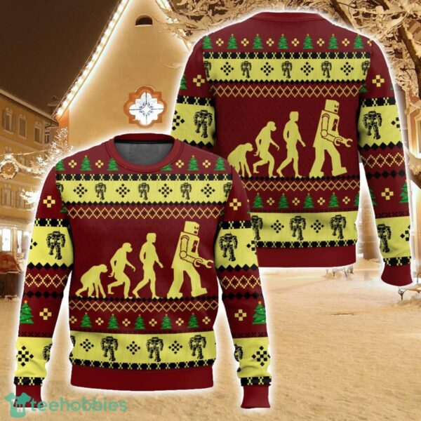 Robot Evolution Sheldon Cooper The Big Bang Theory Ugly Christmas Sweater For Men And Women Christmas Holiday Gift Family Gift Product Photo 1