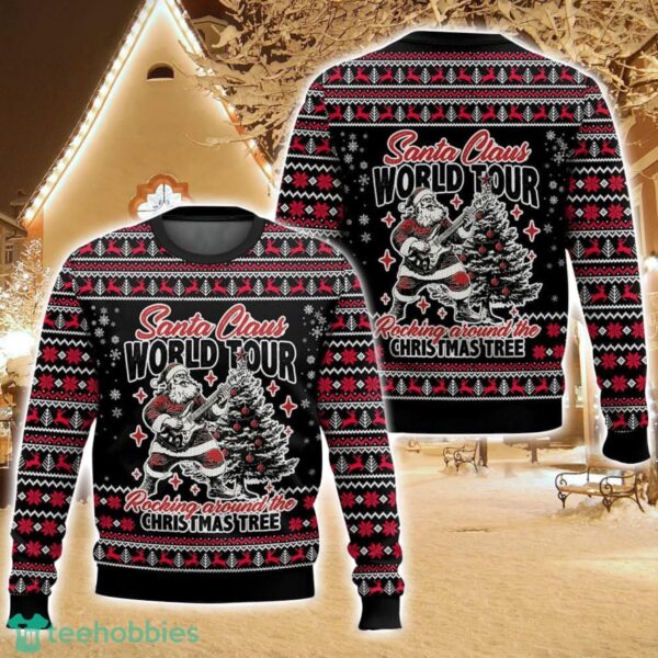 Santa Claus World Tour Ugly Christmas Sweater For Men And Women Christmas Holiday Gift Family Gift Product Photo 1