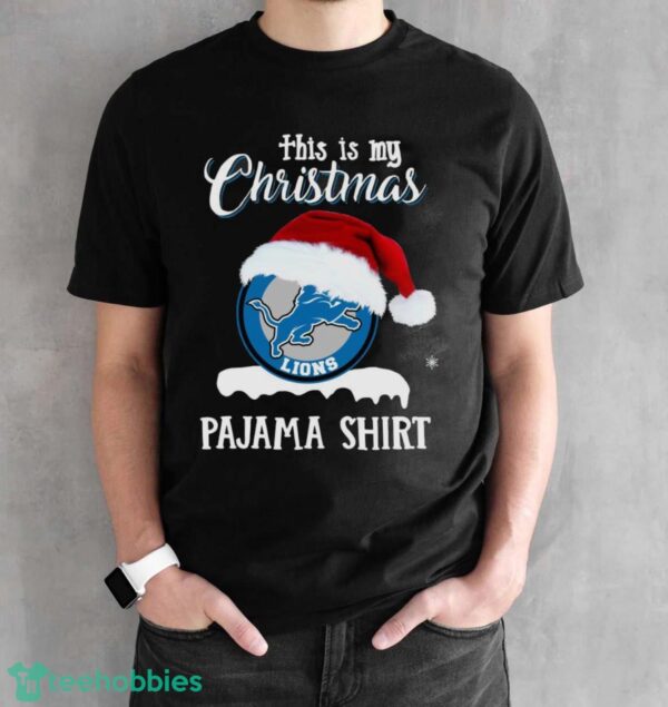Santa Detroit Lions this is my Christmas pajama shirt sweater - Black Unisex T-Shirt