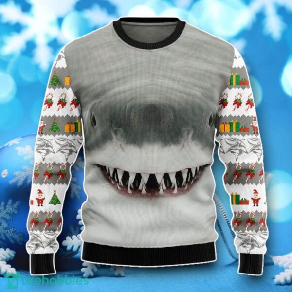Shark Cute Face Ugly Christmas Sweater Unique Gift For Men Women Product Photo 1