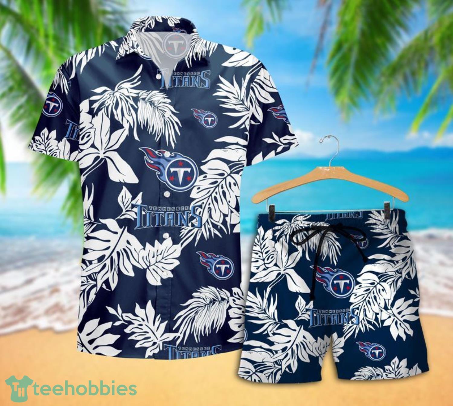 Tennessee Titans Tropical Pattern Combo Hawaii Shirt and Shorts For Fans image Tennessee Titans Tropical Pattern Combo Hawaii Shirt and Shorts For Fans Product Photo 2