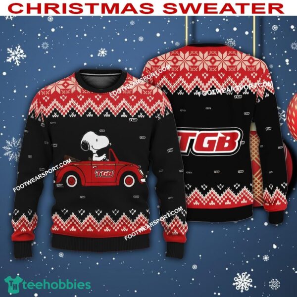 TGB Snoopy Driving A Car Christmas Sweater For Men Women - TGB Snoopy Driving A Car Christmas Sweater For Men Women
