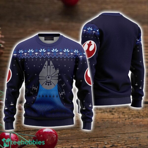 Ugly Sweater Millennium Falcon Ship Star Wars Sweater Ugly Christmas Sweater Holiday Sweater Product Photo 1