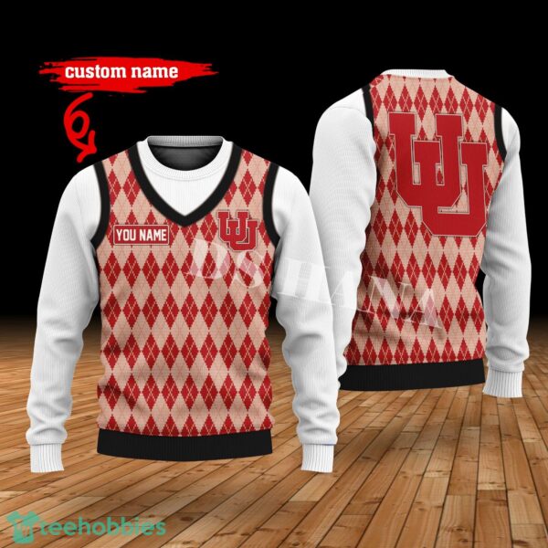 Utah Utes Custom Name New Style Sweater Ghile Style 3D Print Christmas Sweater Product Photo 1