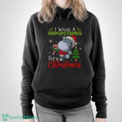I Want A Hippopotamus For Christmas Shirt Hippo Candy Santa Shirt - Unisex Pullover Hoodie