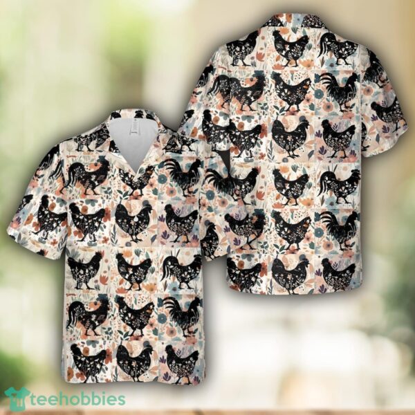 Retro Boho Chicken Hawaiian Shirt Beach Shirt Product Photo 1