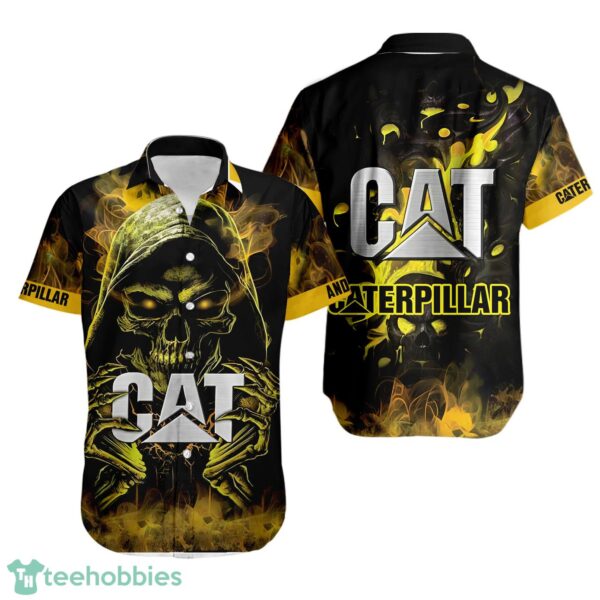 Custom Name Caterpillar Death Skull Gift Halloween 3D Hawaiian Shirt Product Photo 1