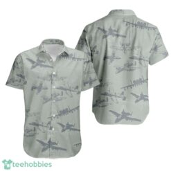 Fairchild Republic A-10 Warthog Thunderbolt II Silhouette US Air Force Hawaiian Shirt Product Photo 1
