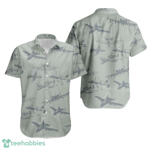 Fairchild Republic A-10 Warthog Thunderbolt II Silhouette US Air Force Hawaiian Shirt Product Photo 1