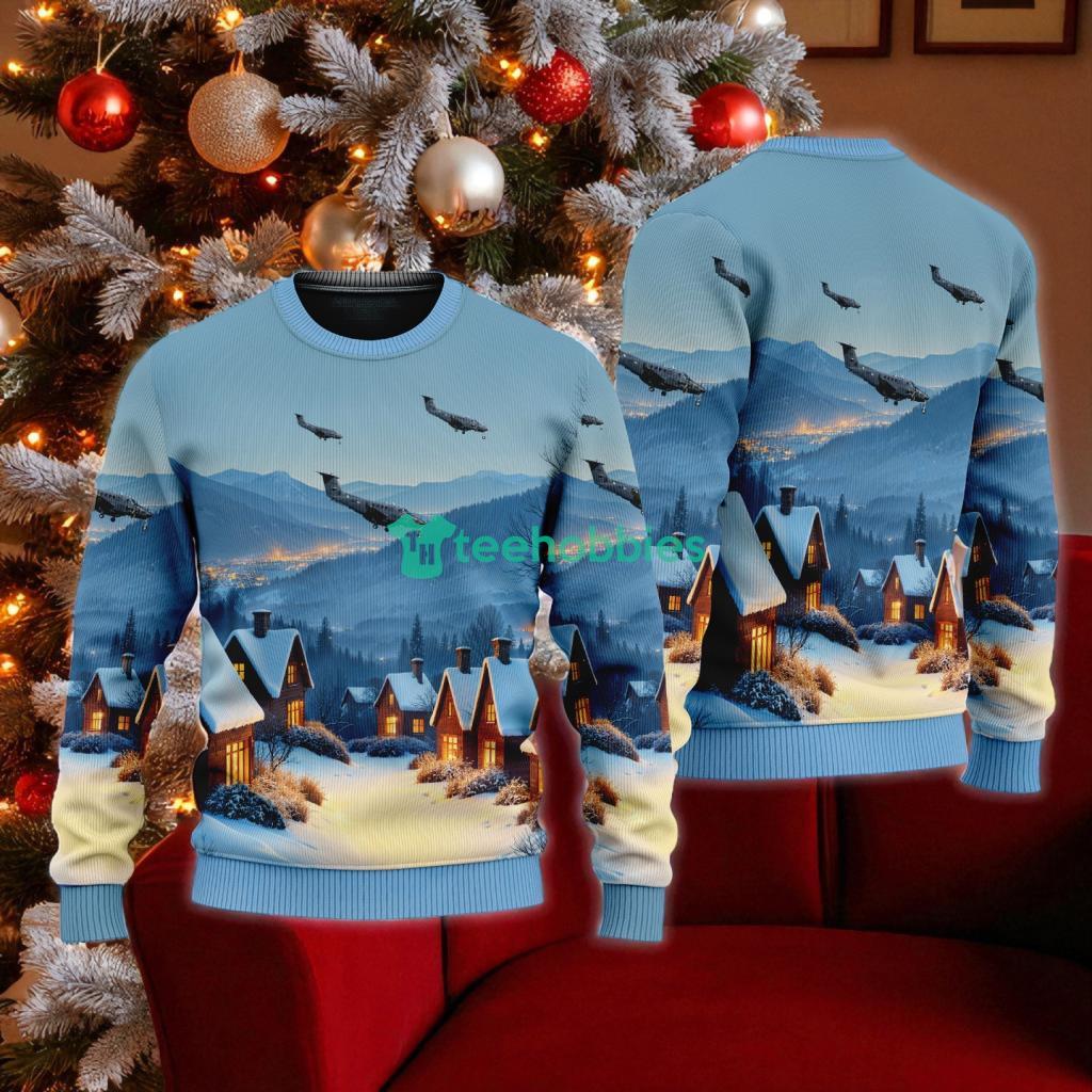 Beechcraft C 12 Huron American Airlines In The Snowy Christmas Sky Ugly Sweater Best Gift image Beechcraft C-12 Huron American Airlines In The Snowy Christmas Sky Ugly Sweater Best Gift Product Photo 1