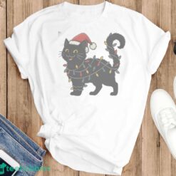 Black Cat Christmas T shirt Hoodie Sweatshirirt image Black Cat Christmas T-shirt Hoodie Sweatshirirt - T-SHIRT FLAT