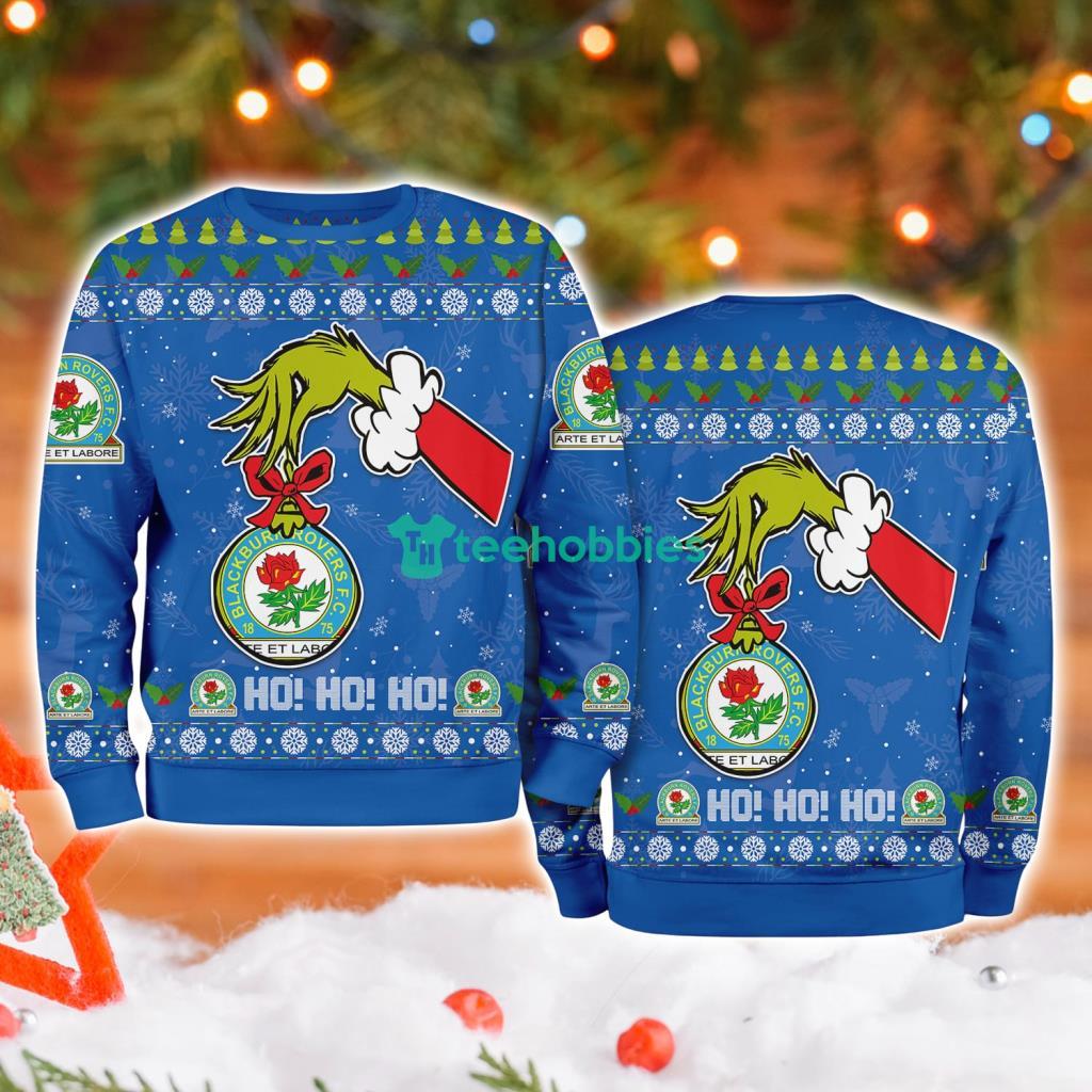 Blackburn Rovers Grinch Hand Ugly Christmas Sweater 3D image Blackburn Rovers Grinch Hand Ugly Christmas Sweater 3D Product Photo 1