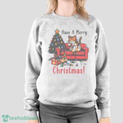 Cute Christmas Cat Sweatshirt Holiday T shirt Hoodie Sweatshirirt image Cute Christmas Cat Sweatshirt Holiday T-shirt Hoodie Sweatshirirt - Sport Grey Sweatshirt
