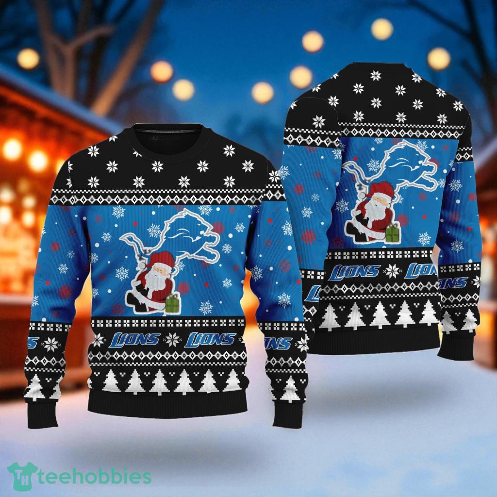 Detroit Lions Santa Ugly Sweater Christmas image Detroit Lions Santa Ugly Sweater Christmas Product Photo 1