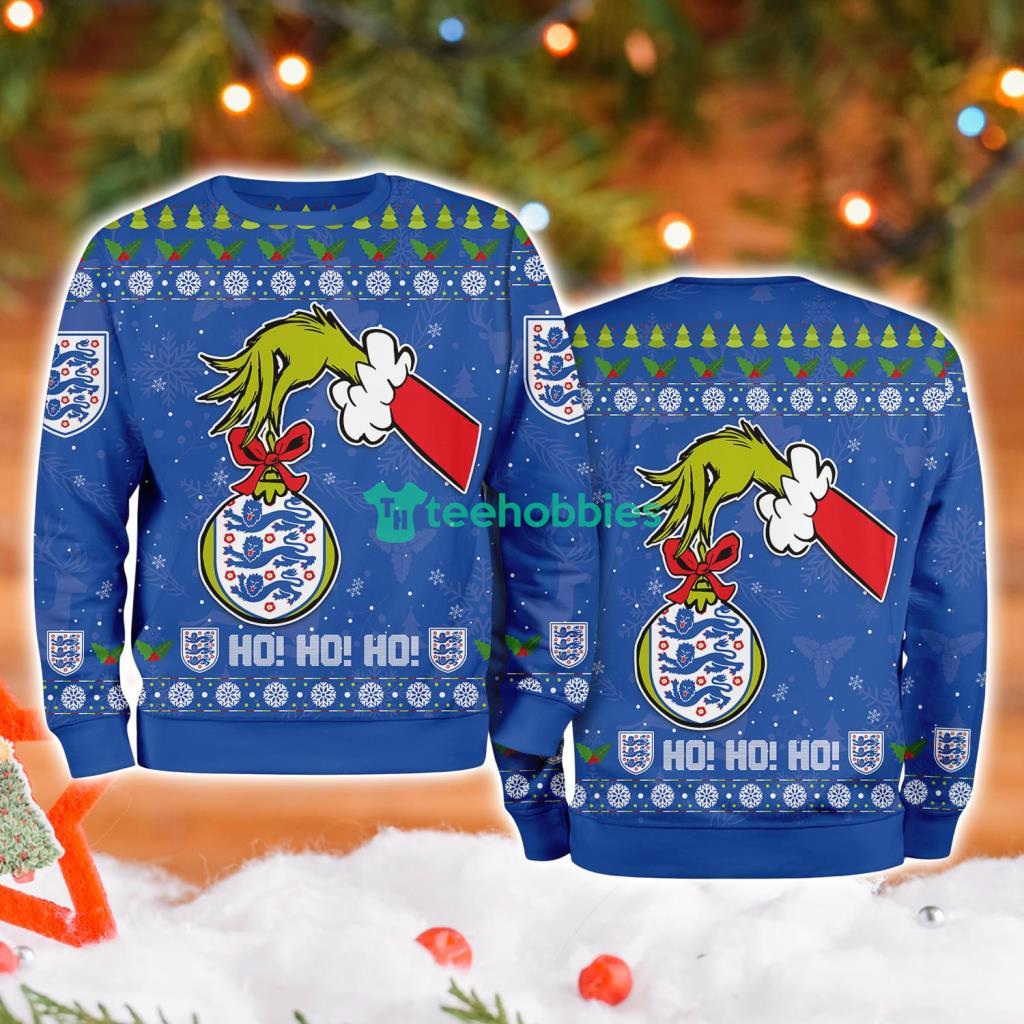 England National Football Grinch Hand Ugly Christmas Sweater 3D image England National Football Grinch Hand Ugly Christmas Sweater 3D Product Photo 1